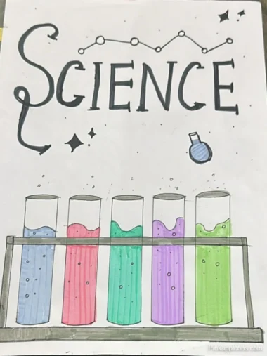 Front page of a science worksheet designed for kids, featuring colorful illustrations and engaging activities.