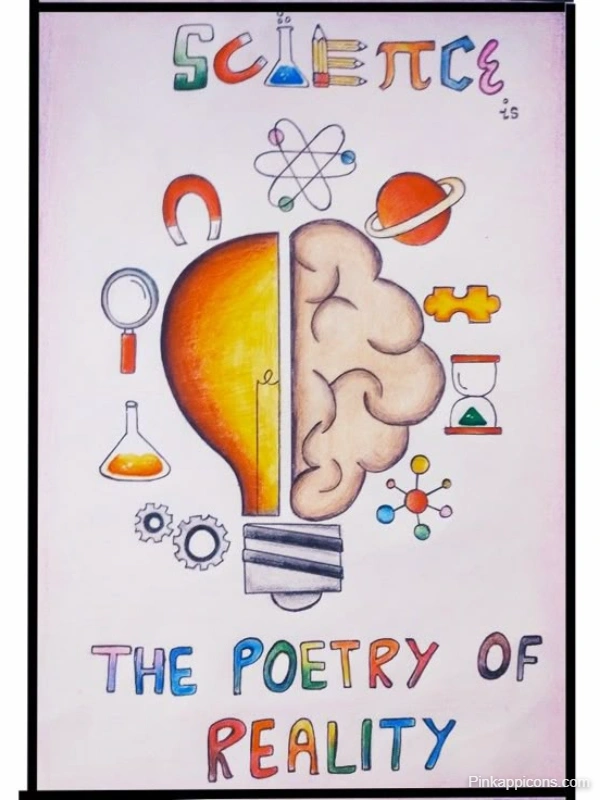 Artistic representation of science as the poetry of reality, featured as a decorative element on a science front page.