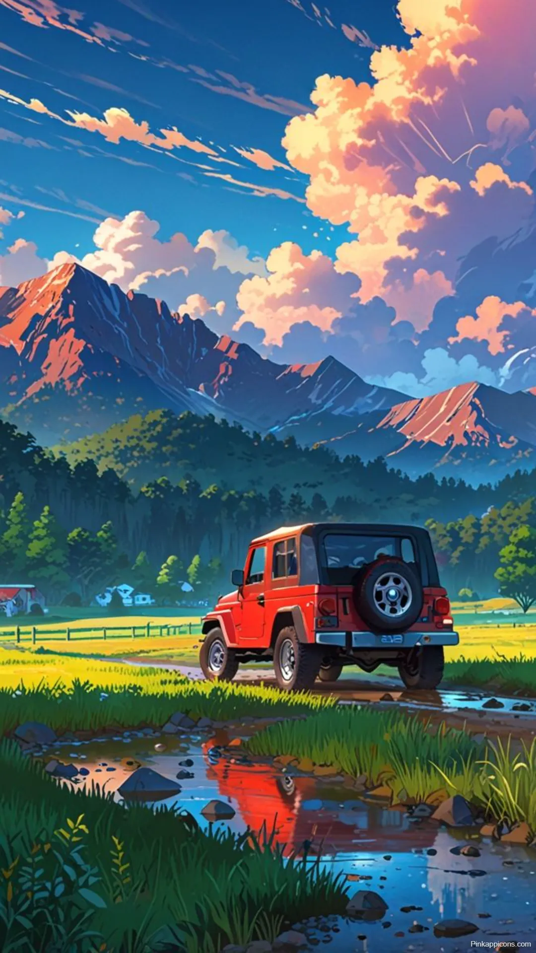 Adventure Studio Ghibli Jeep Wallpaper Mountain Countryside