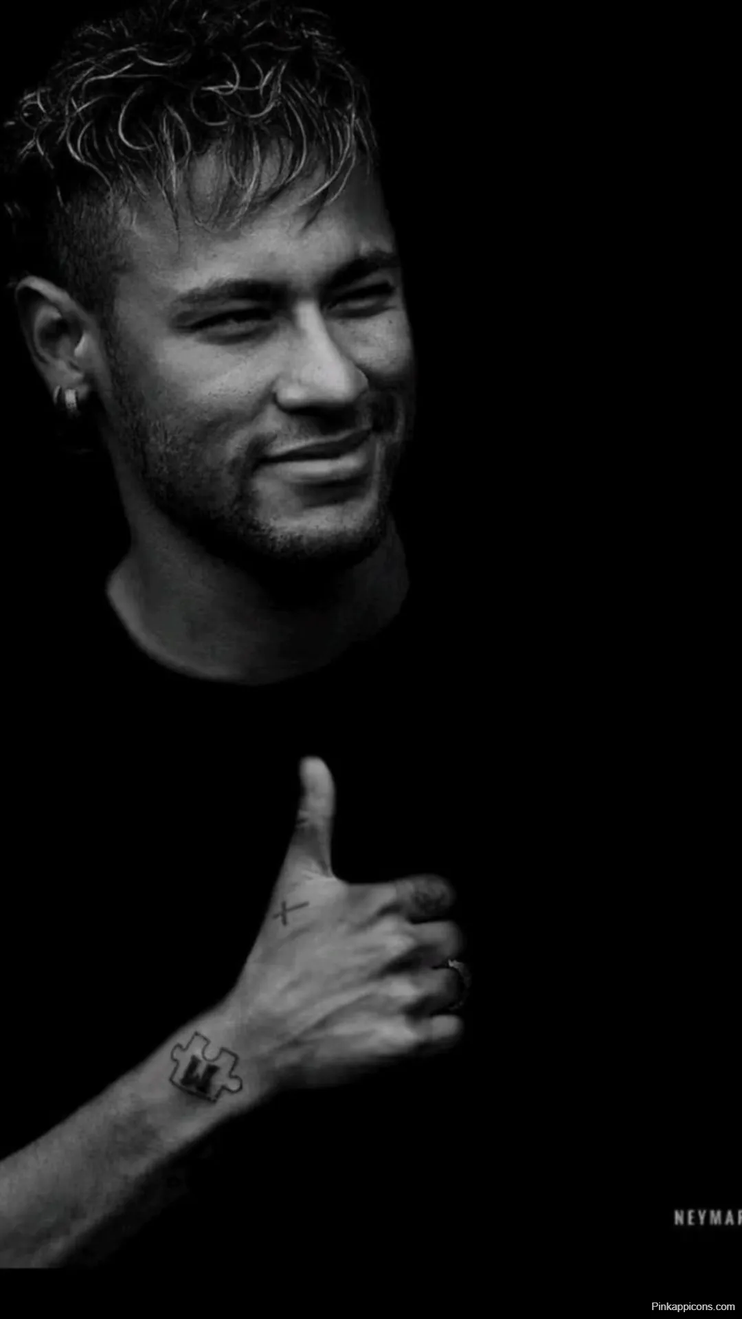 Black and White Neymar Thumbs Up Wallpaper Black and White Neymar Thumbs Up Wallpaper