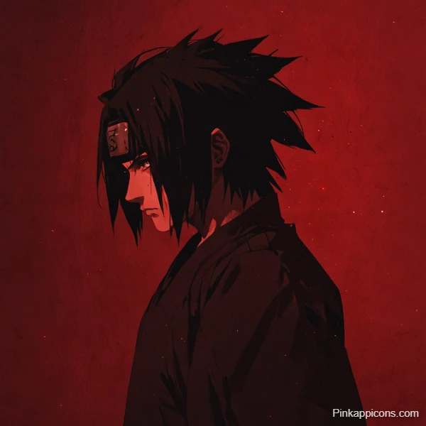 Brooding Sasuke Naruto Wallpaper Uchiha Sasuke in Shadowy Red