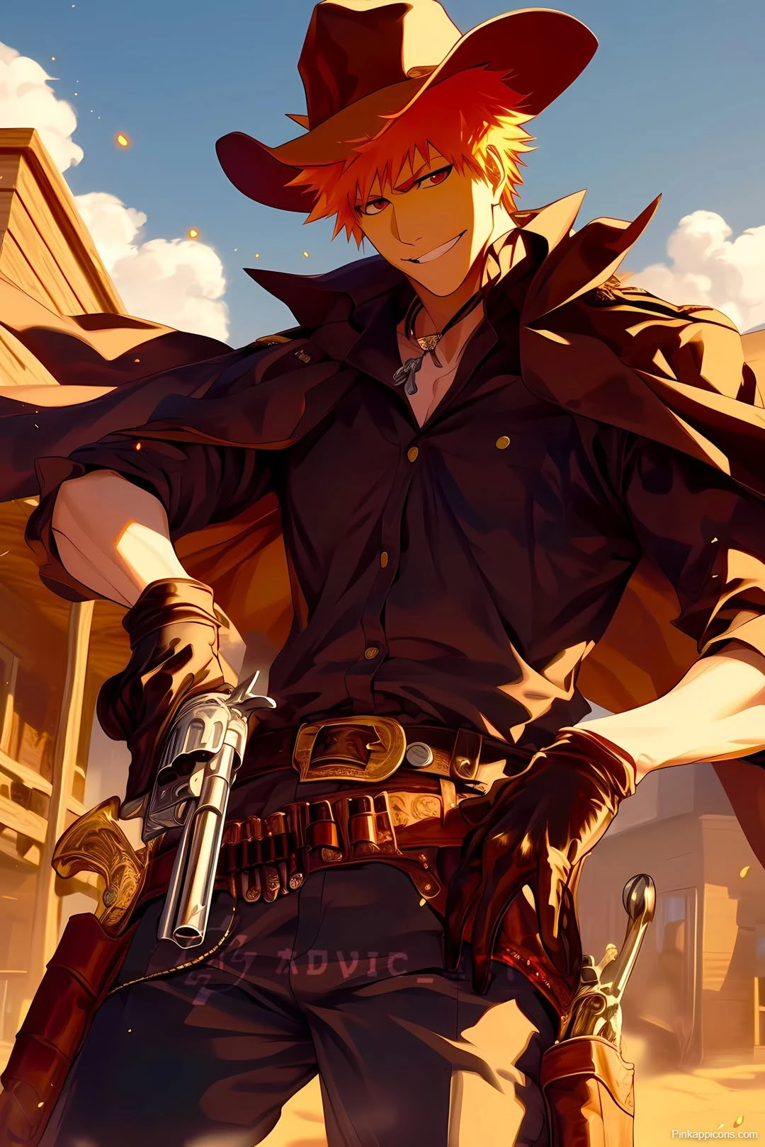 Confident Outlaw Ichigo Wallpaper Anime Western Gunslinger Confident Outlaw Ichigo Wallpaper Anime Western Gunslinger