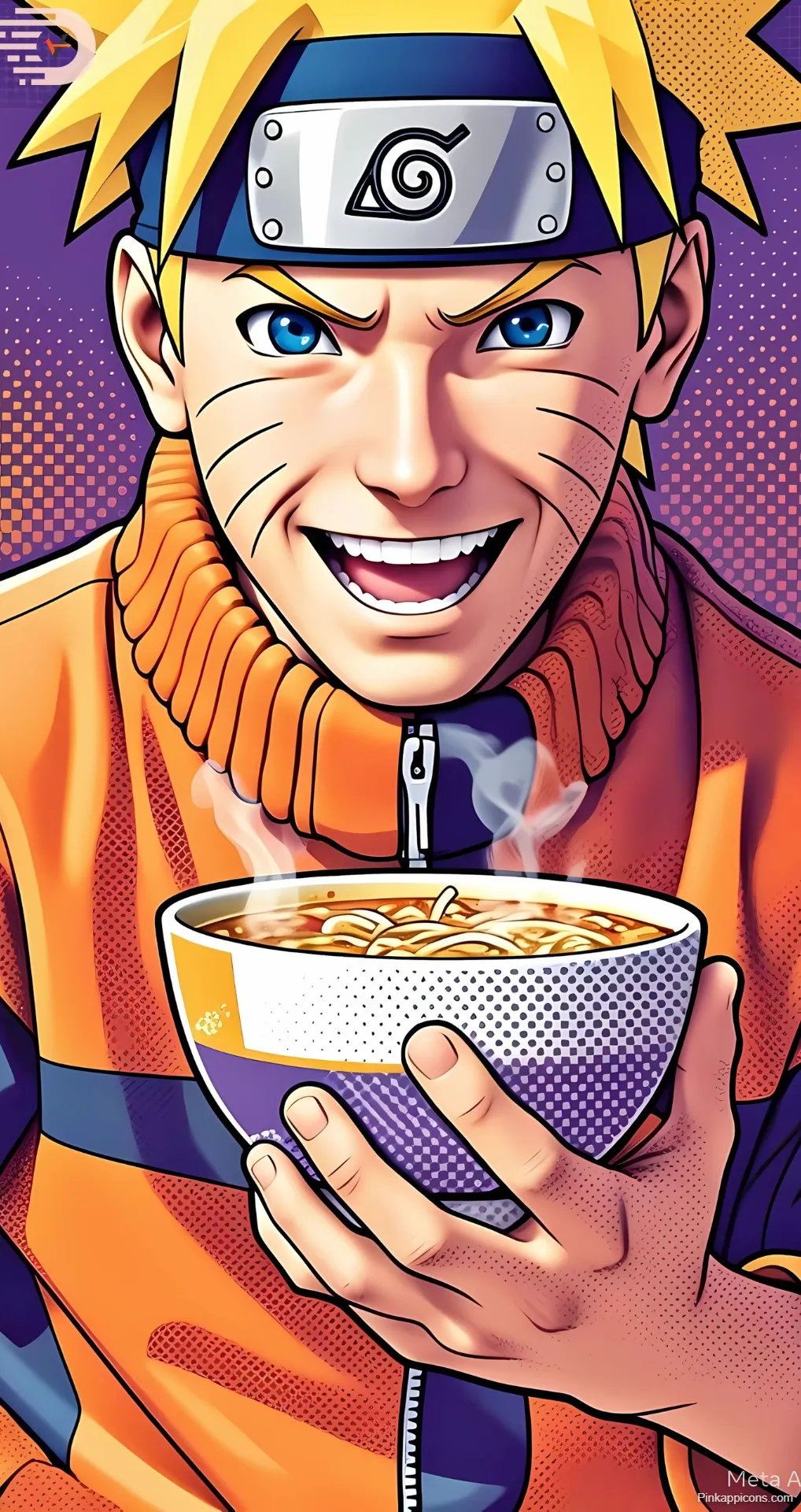 Cool Anime Wallpapers Happy Naruto Holding Steaming Ramen Bowl
