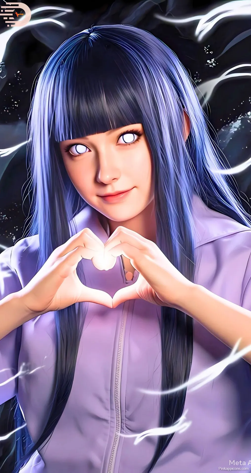 Cool Anime Wallpapers Hinata Hyuga Making Heart Gesture