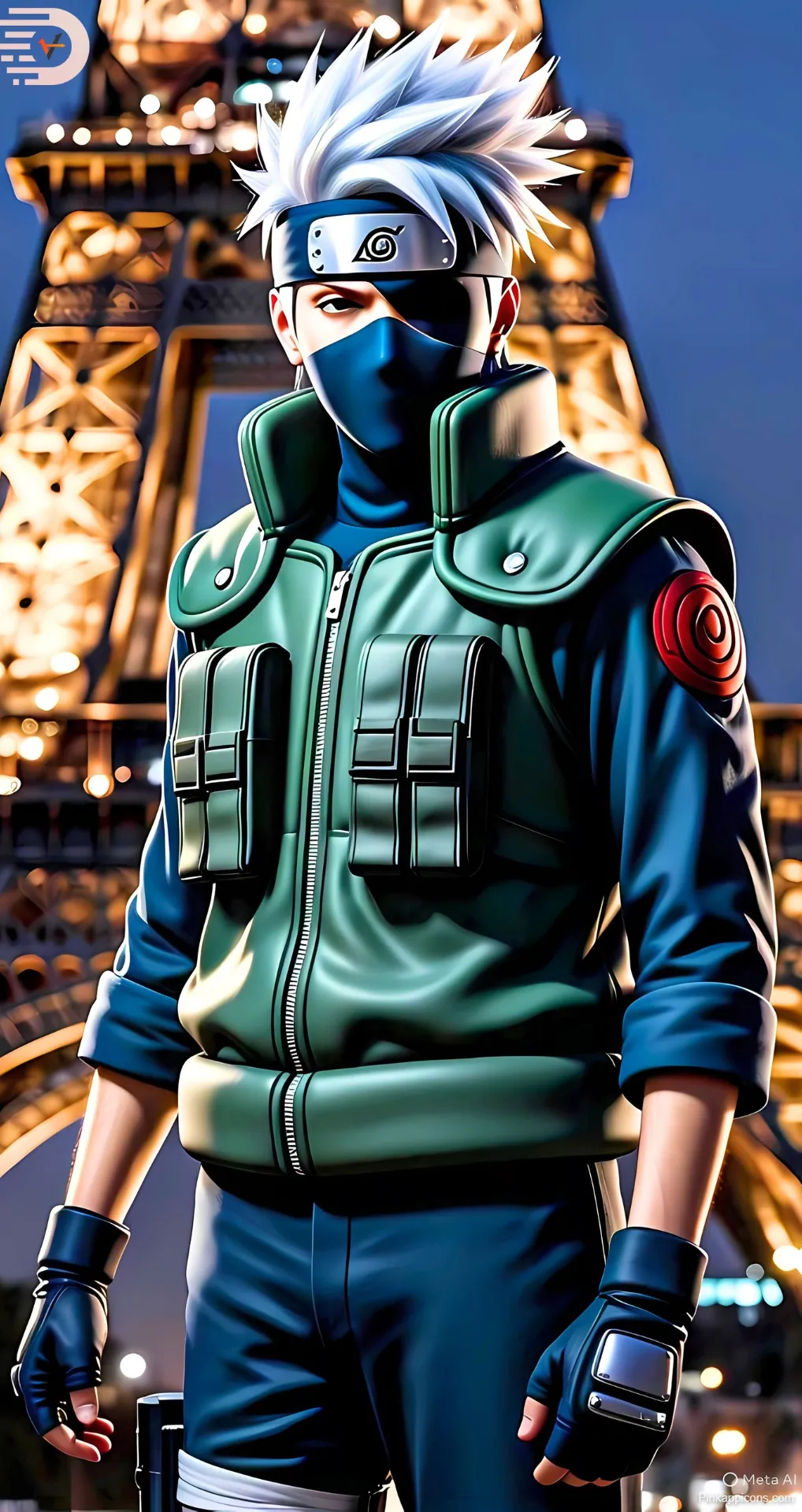 Cool Anime Wallpapers Kakashi Hatake in Front of Eiffel Tower