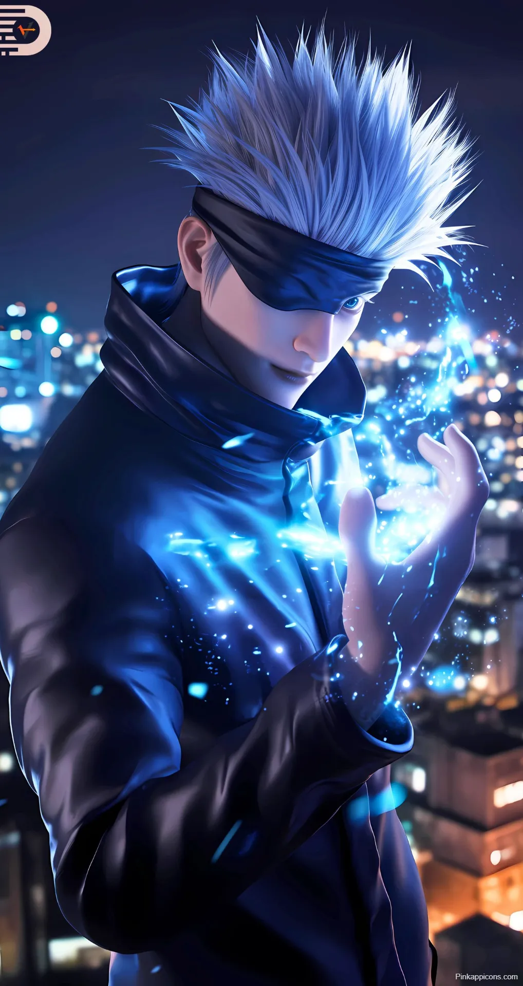 Cool Anime Wallpapers White-Haired Anime Character with Swirling Energy