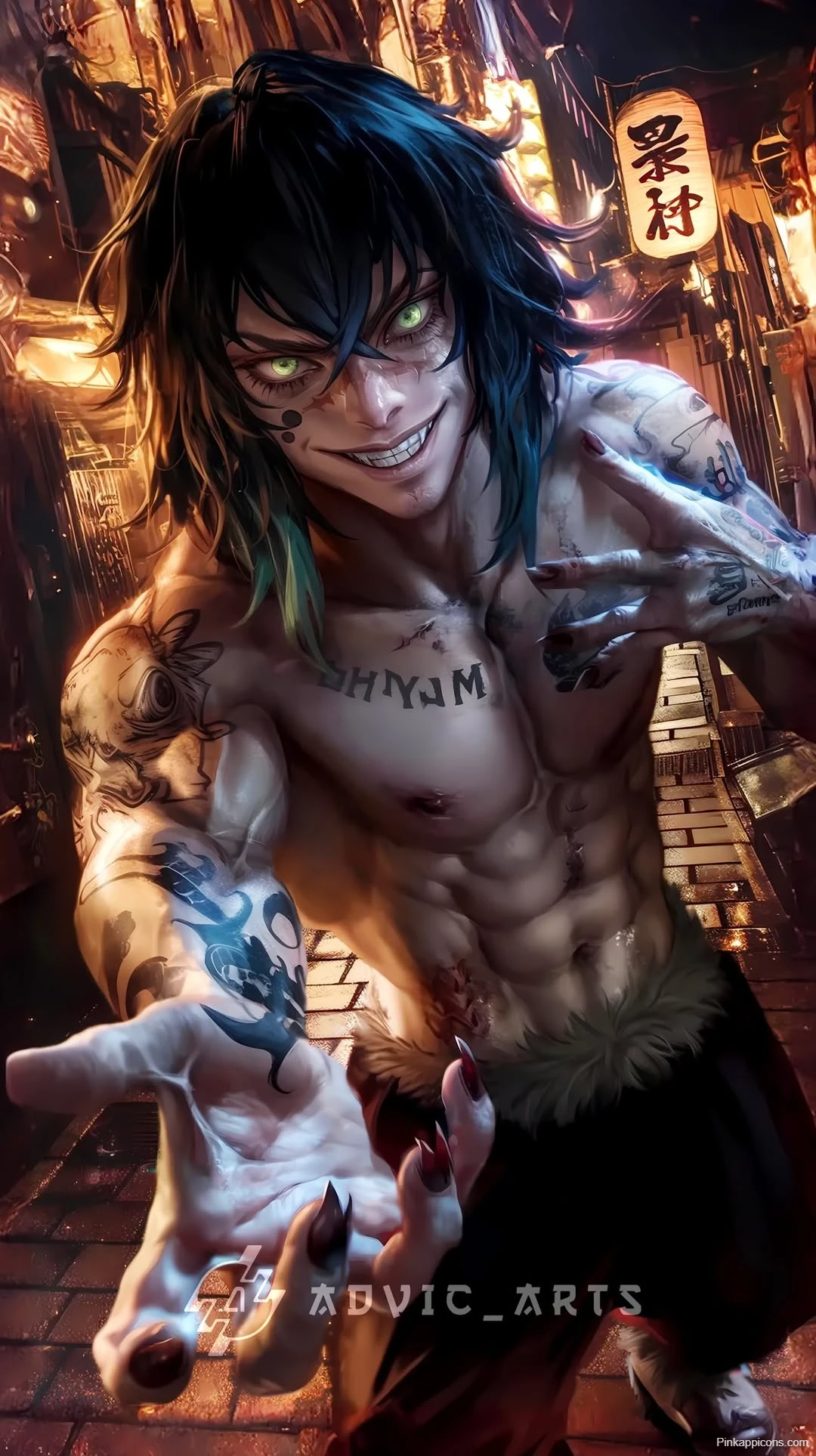 Cool Inosuke Wallpaper Demon Slayer Edgy Close Up with Tattoos Cool Inosuke Wallpaper Demon Slayer Edgy Close Up with Tattoos