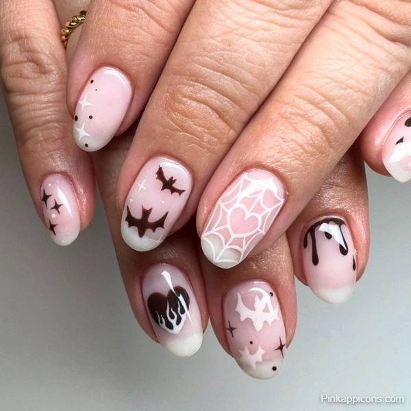 Cute Halloween Nail Designs Bats, Spiderwebs, and Dripping Polish