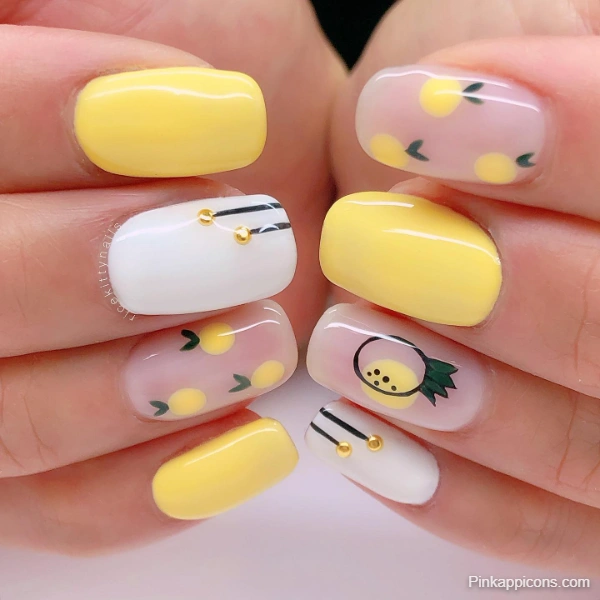 Cute Lemon Nail Designs Bright and Summery Nail Art Ideas