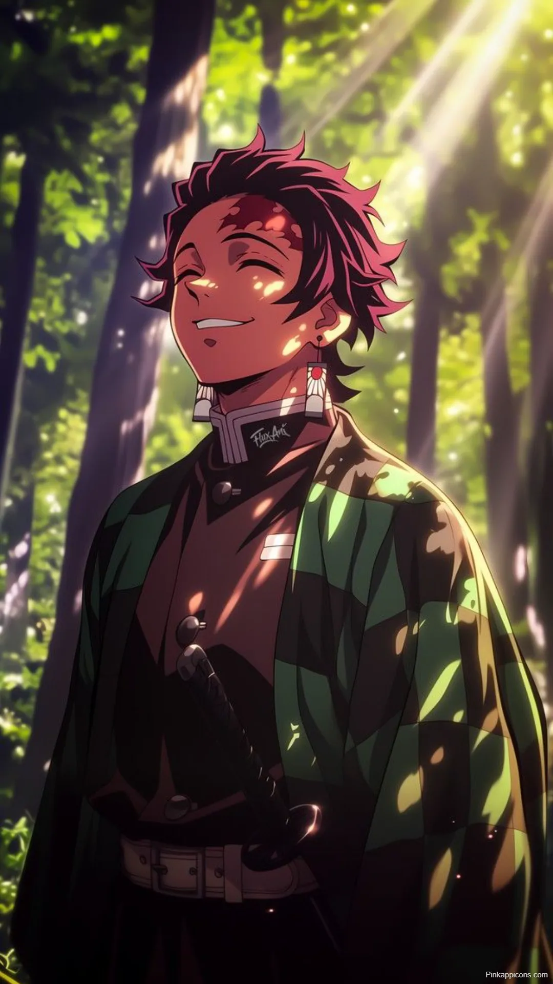 Demon Slayer Wallpaper Tanjiro Enjoying Sunlight in the Forest