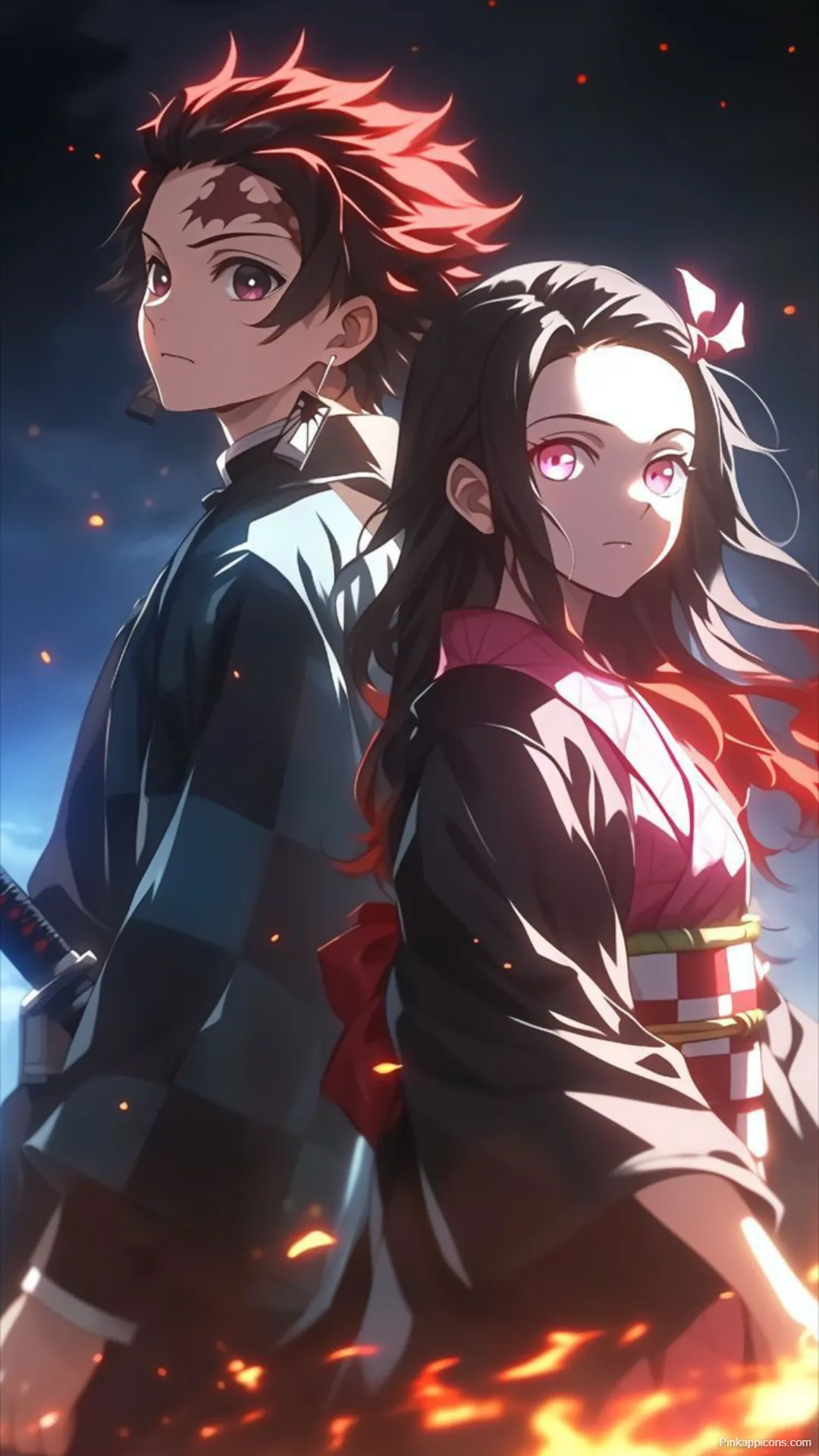 Demon Slayer Wallpaper Tanjiro and Nezuko Ready for Battle