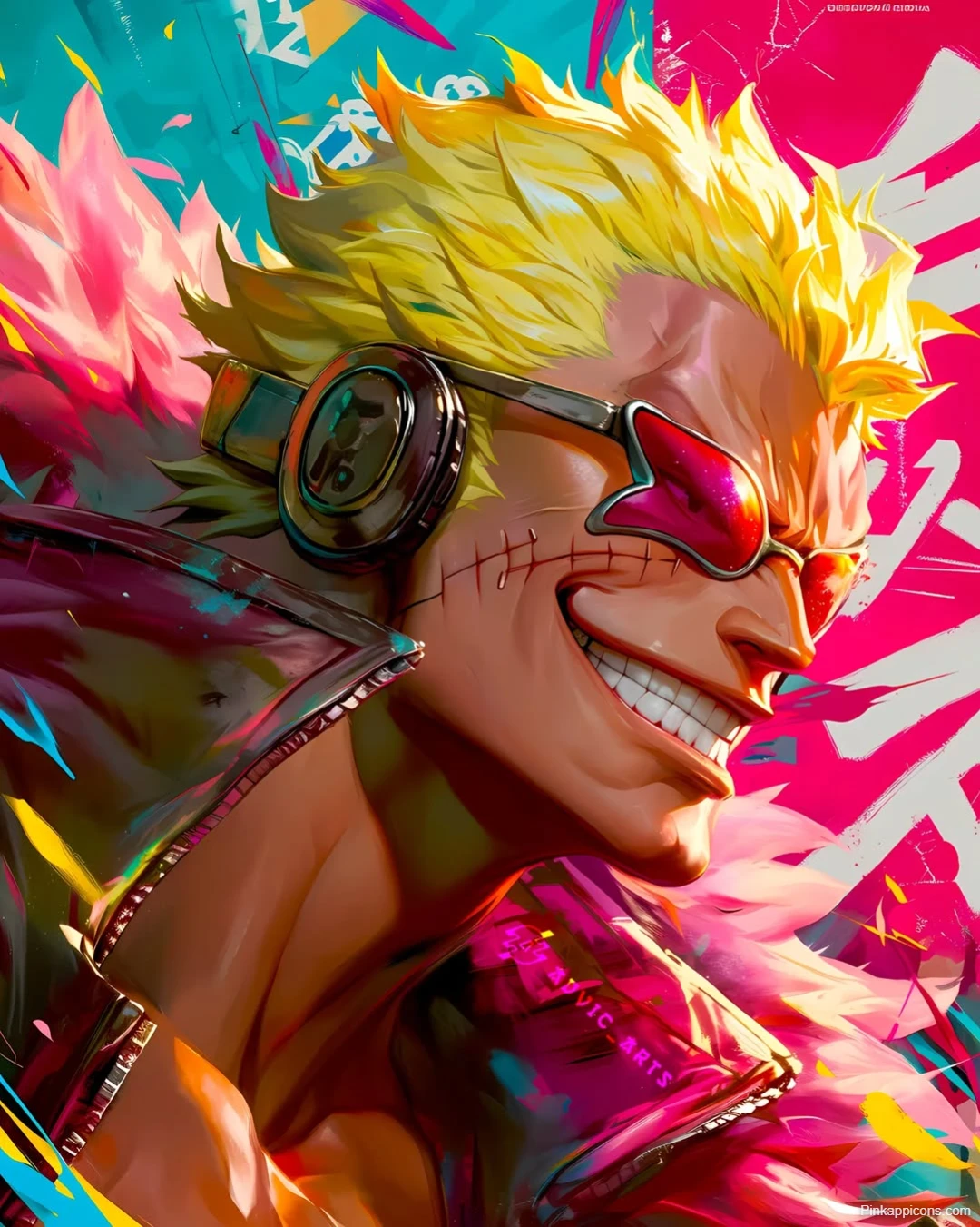 Doflamingo Smiling Wallpaper One Piece Colorful Portrait Doflamingo Smiling Wallpaper One Piece Colorful Portrait