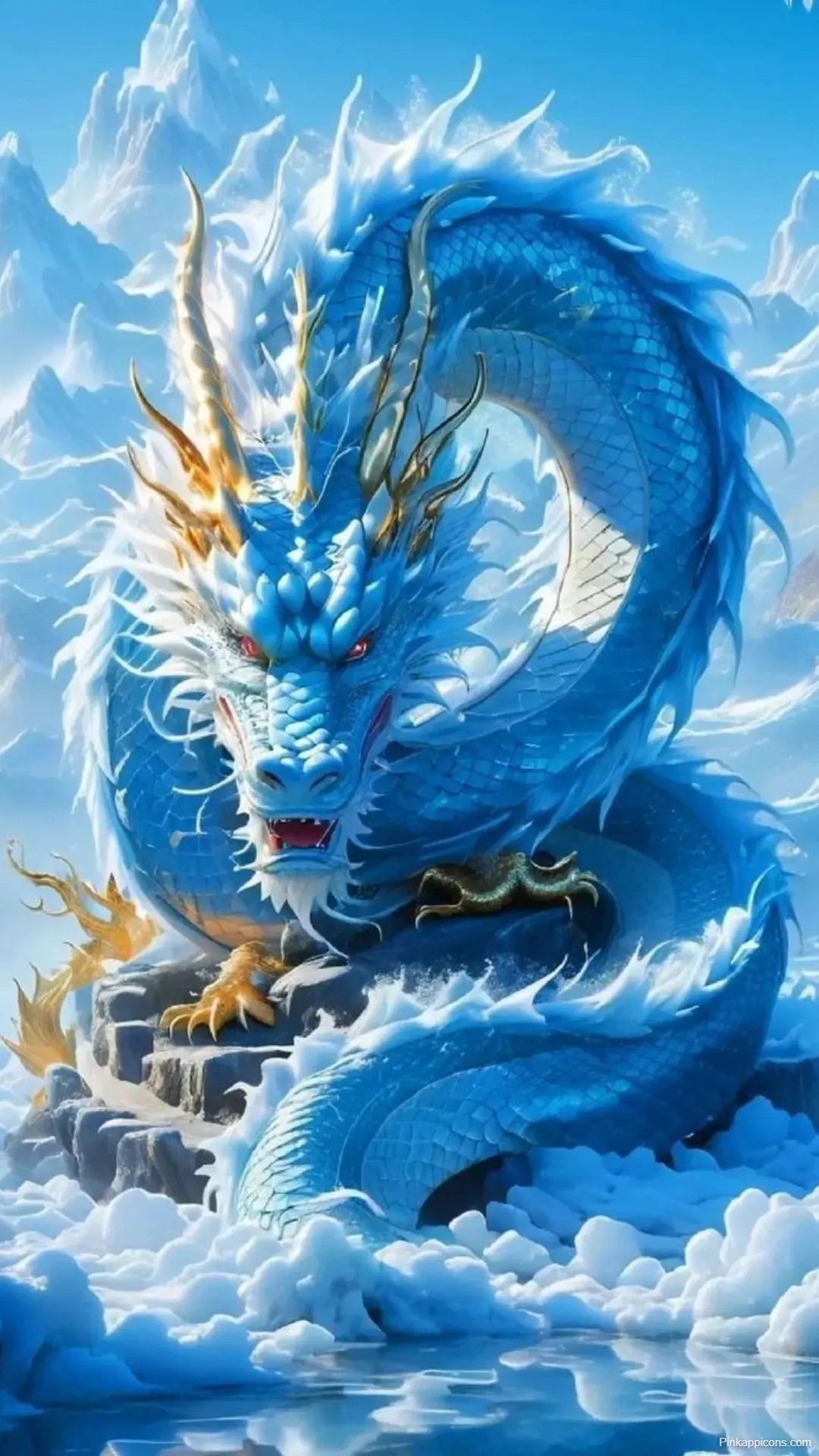 Dragon Wallpapers Beautiful Azure Dragon with Golden Accents Dragon Wallpapers Beautiful Azure Dragon with Golden Accents
