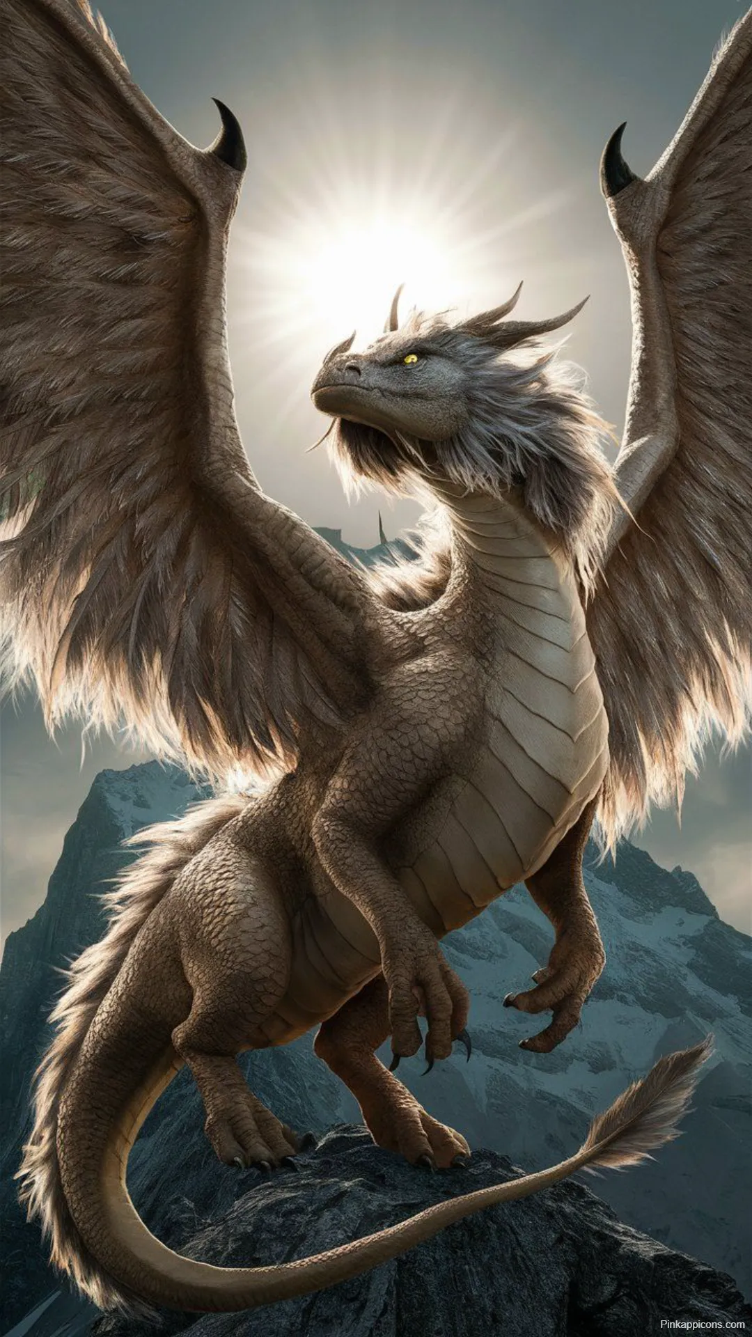Dragon Wallpapers Beautiful Light Dragon on Snowy Peak Dragon Wallpapers Beautiful Light Dragon on Snowy Peak