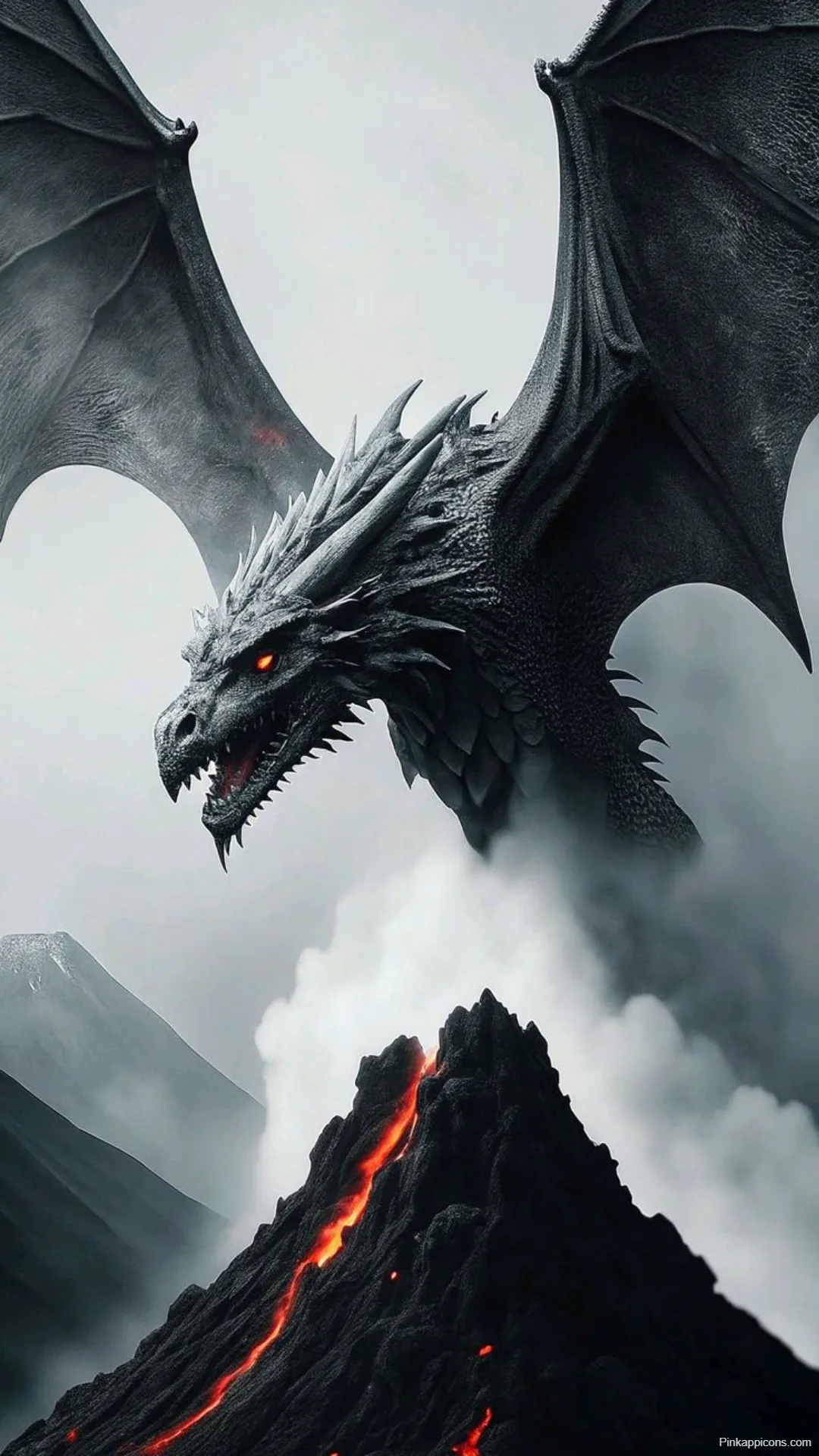 Dragon Wallpapers Dark Dragon Flying Over Erupting Volcano Dragon Wallpapers Dark Dragon Flying Over Erupting Volcano