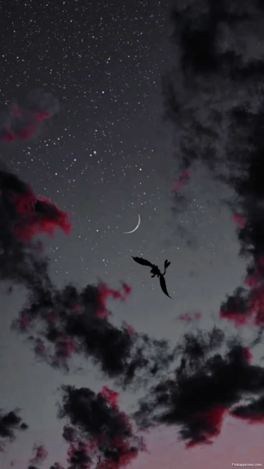 Dragon Wallpapers Dark Flight with Crescent Moon Dragon Wallpapers Dark Flight with Crescent Moon