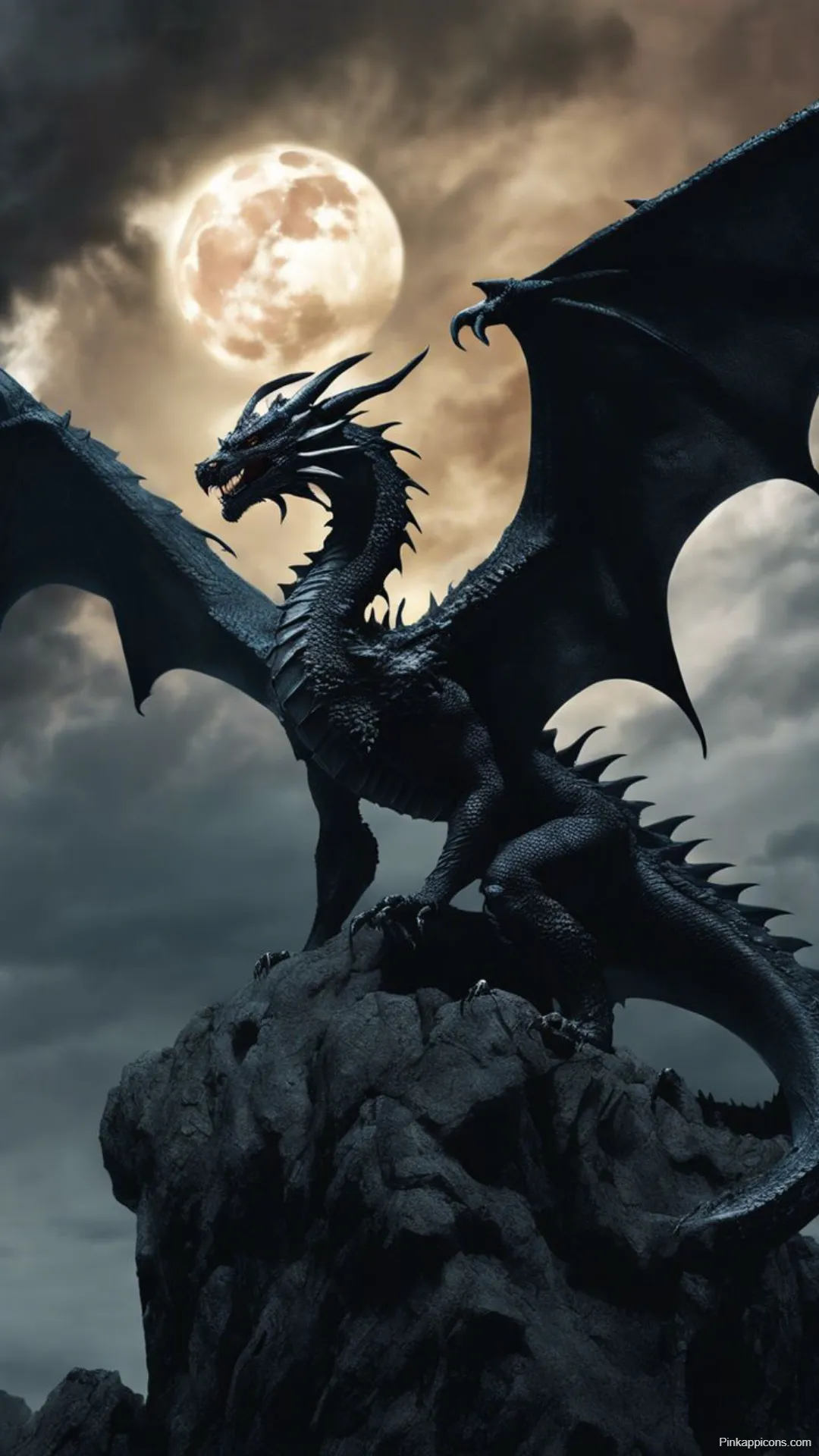 Dragon Wallpapers Powerful Black Dragon Under Full Moon Dragon Wallpapers Powerful Black Dragon Under Full Moon