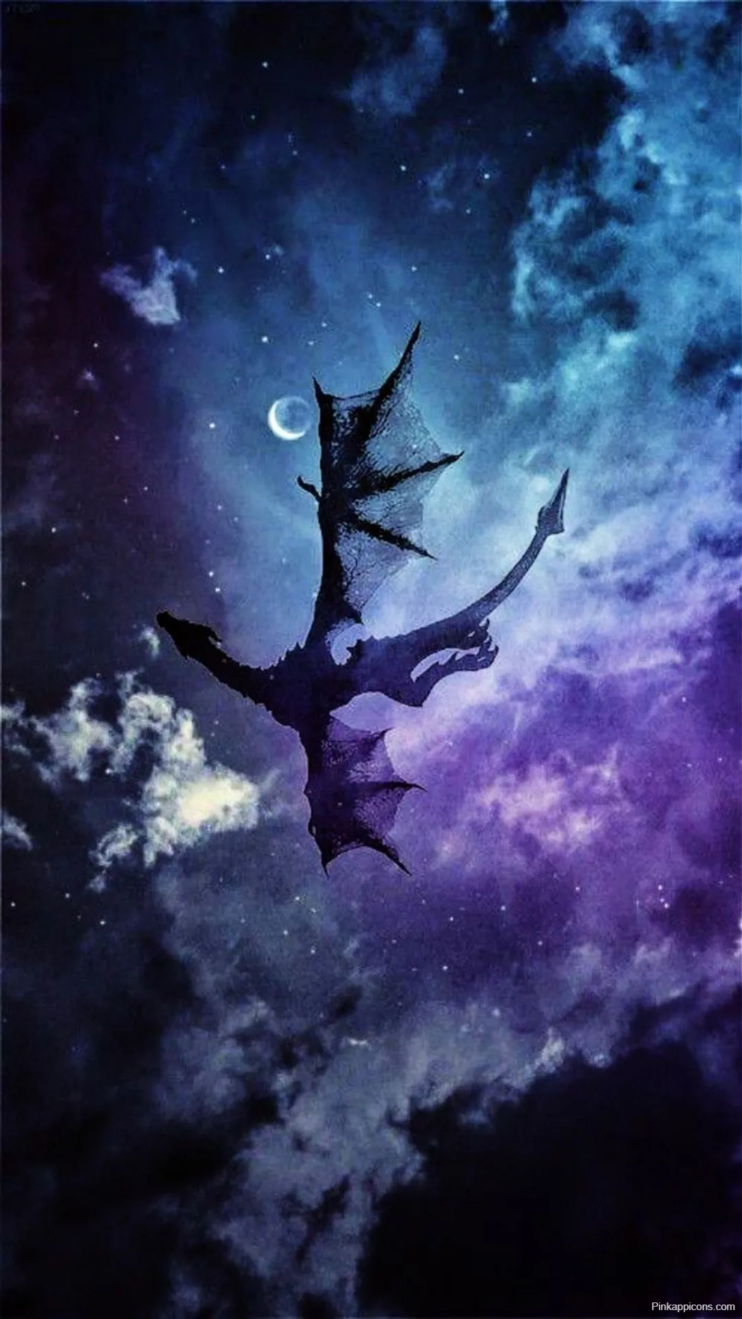 Dragon Wallpapers Silhouette Flying in Starry Night Dragon Wallpapers Silhouette Flying in Starry Night