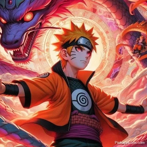 Epic Naruto Wallpaper Uzumaki Naruto with Powerful Dragons