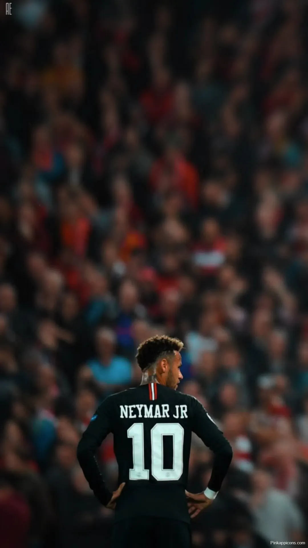 Focused Neymar Back View Wallpaper PSG Black Jersey Focused Neymar Back View Wallpaper PSG Black Jersey