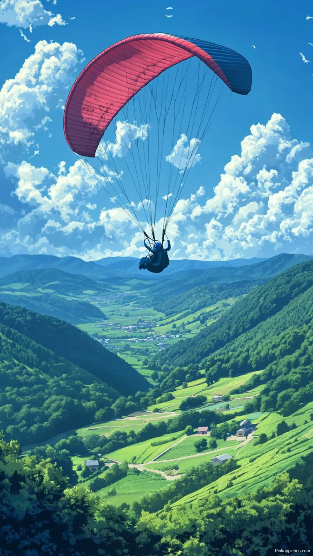 Freedom Studio Ghibli Paragliding Wallpaper Scenic Flight