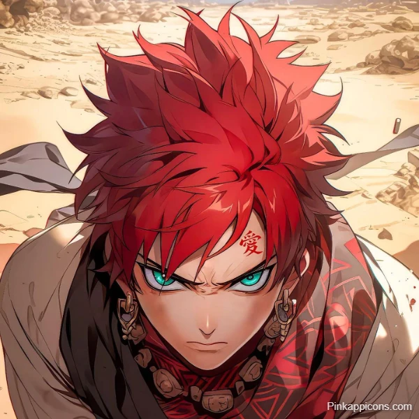 Gaara Naruto Wallpaper Kazekage with Intense Teal Eyes