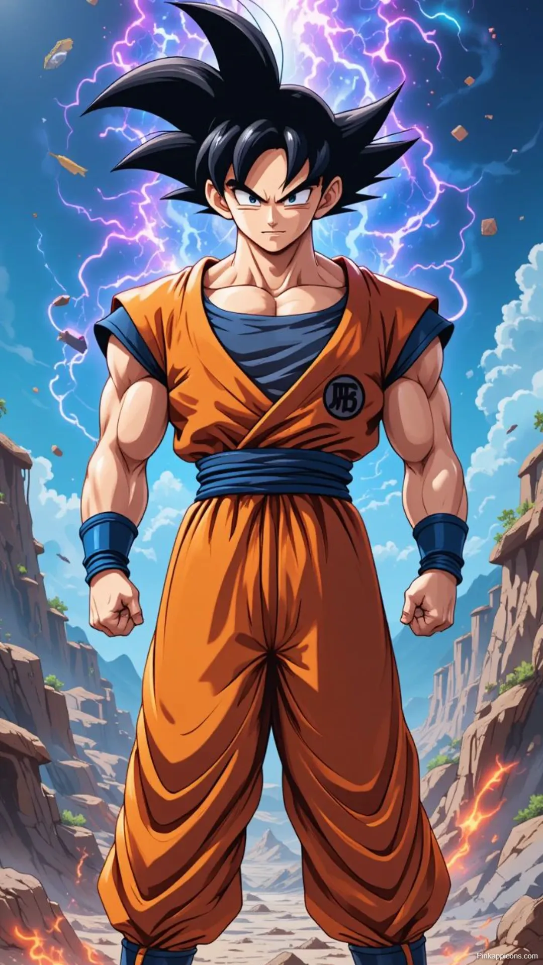 Goku Wallpapers Determined Hero in Dramatic Landscape