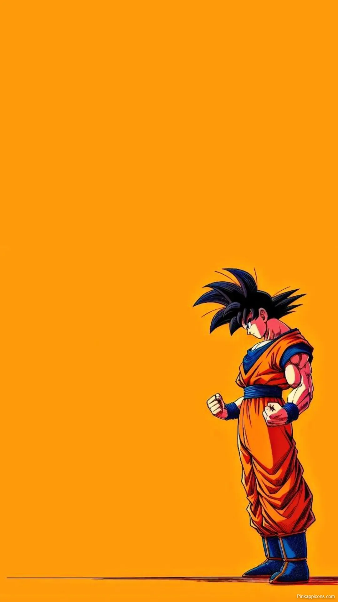 Goku Wallpapers Determined Hero on Vibrant Orange