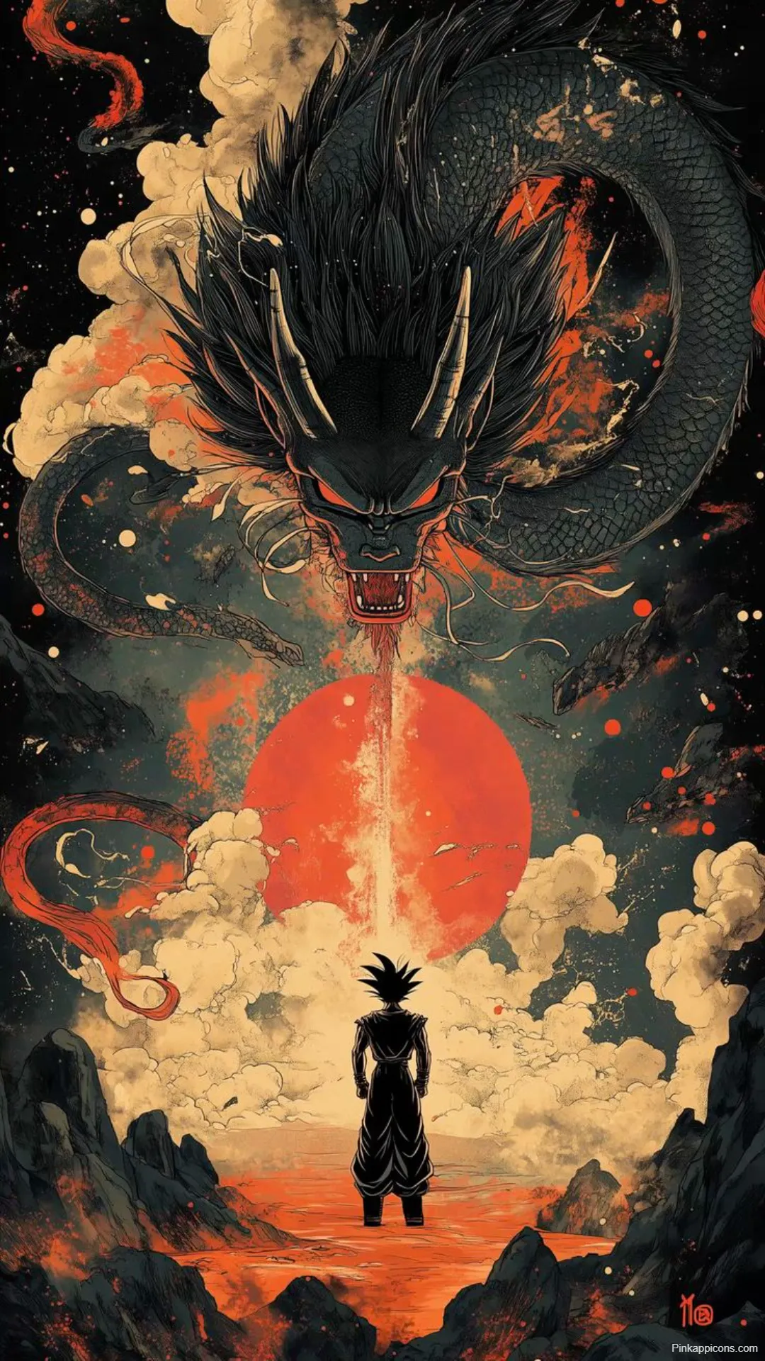 Goku Wallpapers Facing the Eternal Dragon Shenron