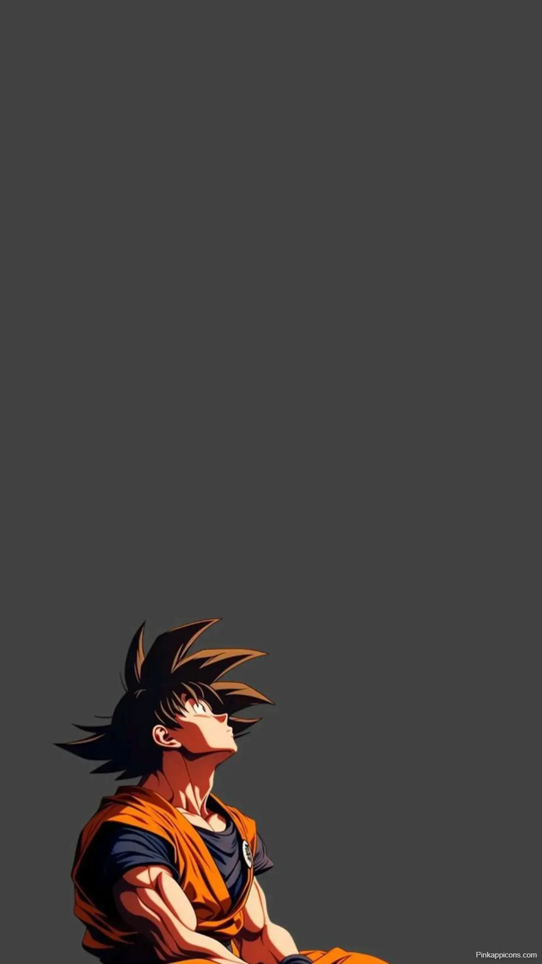 Goku Wallpapers Thoughtful Hero on Muted Grey