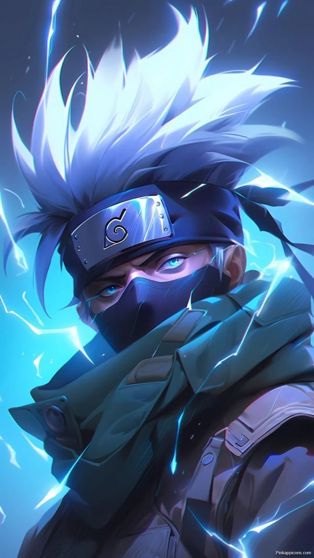 Hatake Kakashi Wallpapers Masked Ninja Surrounded by Blue Energy