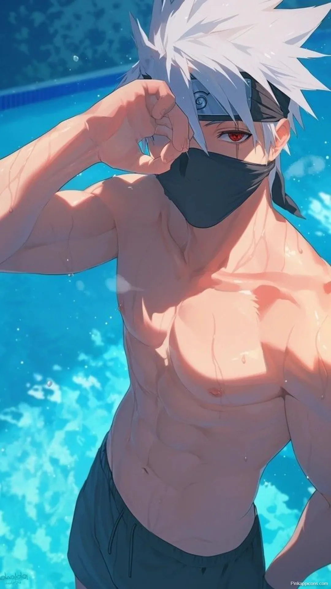 Hatake Kakashi Wallpapers Shirtless Kakashi in Swimming Pool