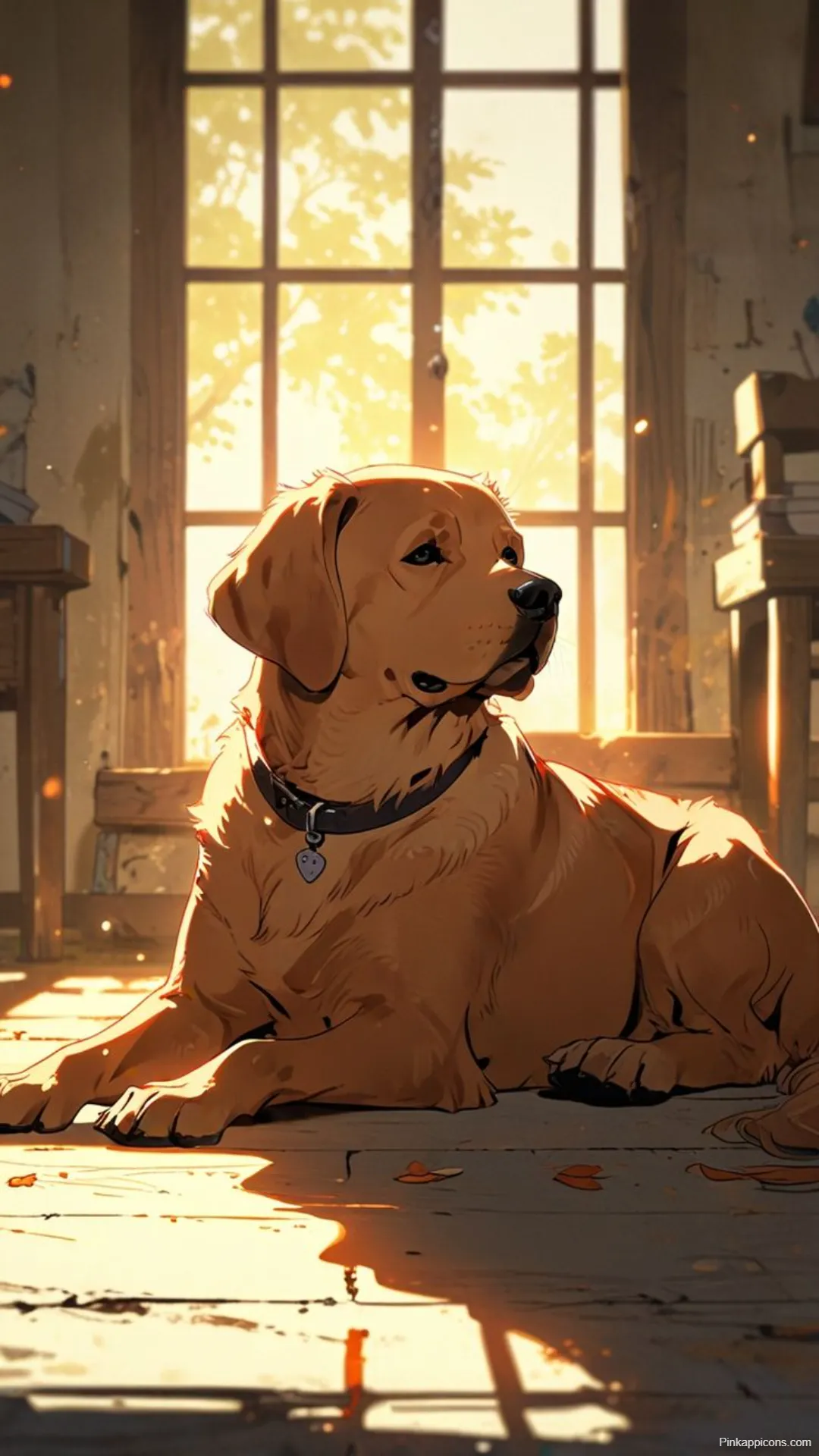Heartwarming Studio Ghibli Dog Wallpaper Golden Retriever Sunlight