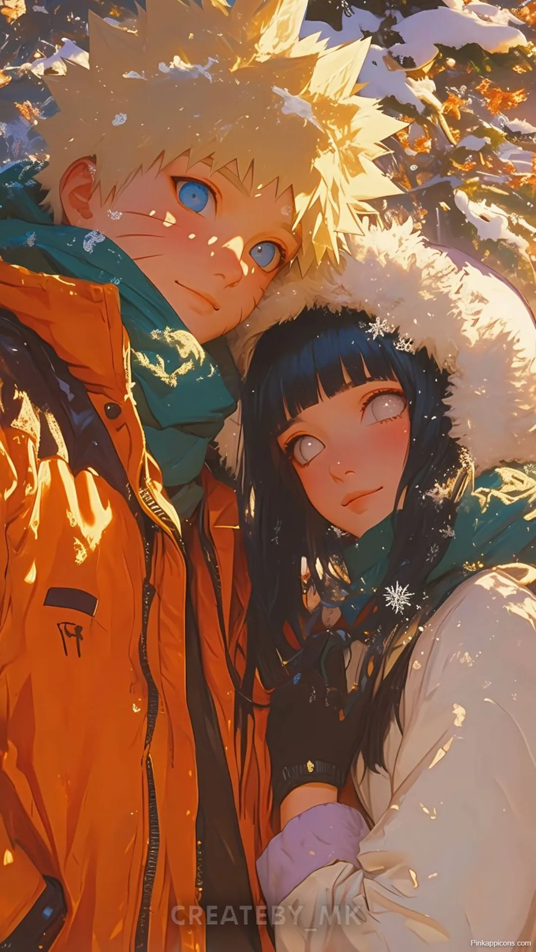 Hinata Naruto Wallpapers Loving Couple in a Snowy Scene