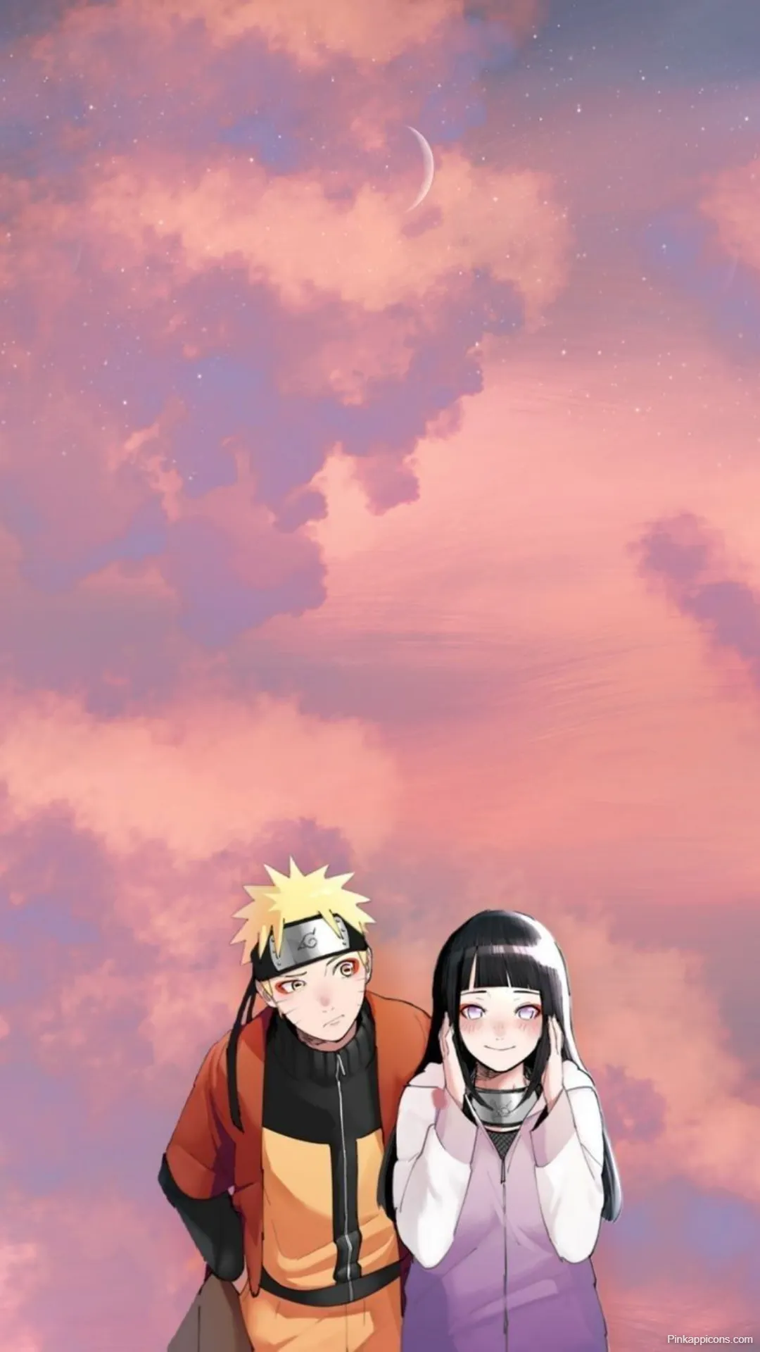 Hinata Naruto Wallpapers Naruto and Hinata Gazing at the Crescent Moon