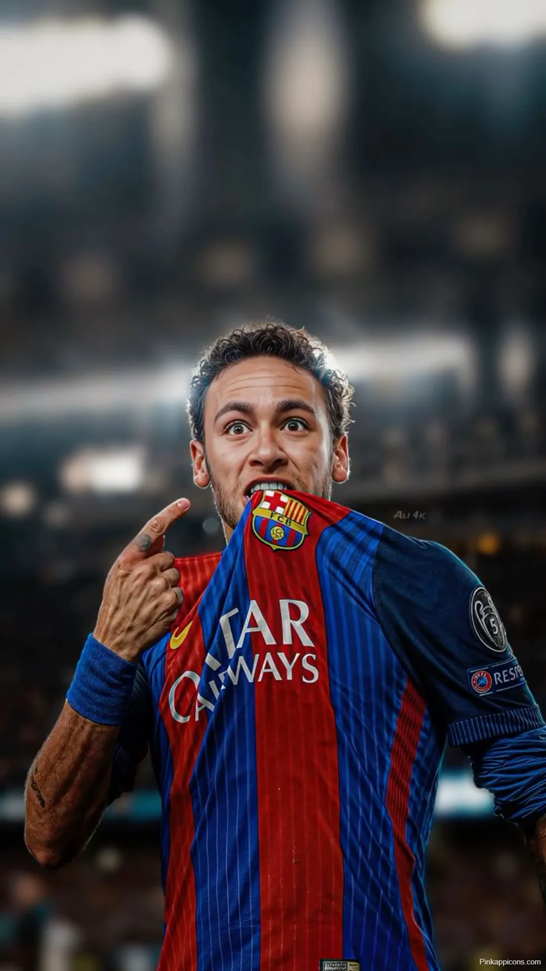 Intense Neymar Barcelona Jersey Bite Wallpaper Intense Neymar Barcelona Jersey Bite Wallpaper