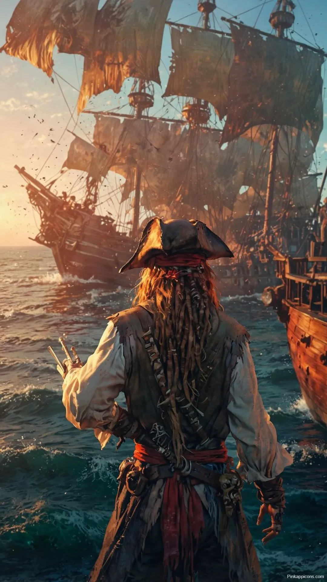 Jack Sparrow Wallpapers Johnny Depp Inspired Watching Ship Fight