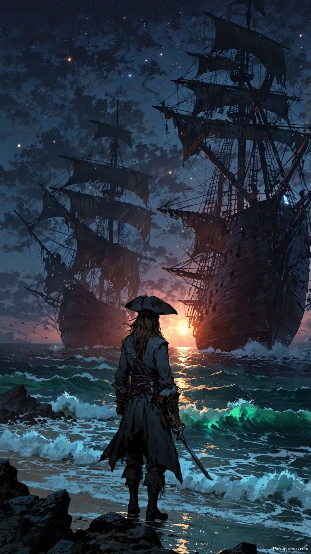 Jack Sparrow Wallpapers Johnny Depp Inspired on Rocky Shore