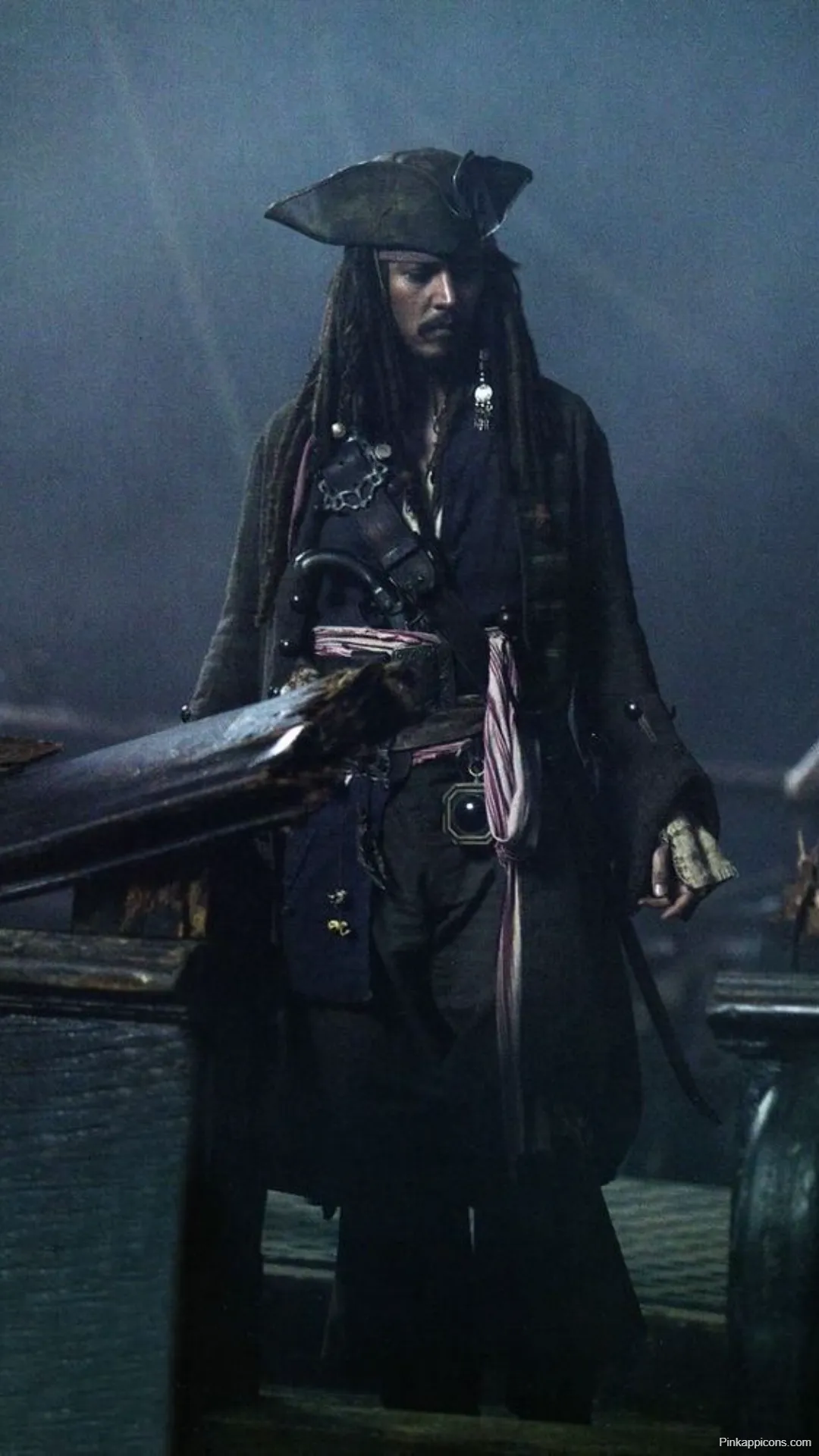 Jack Sparrow Wallpapers Johnny Depp in Dark Ship Scene