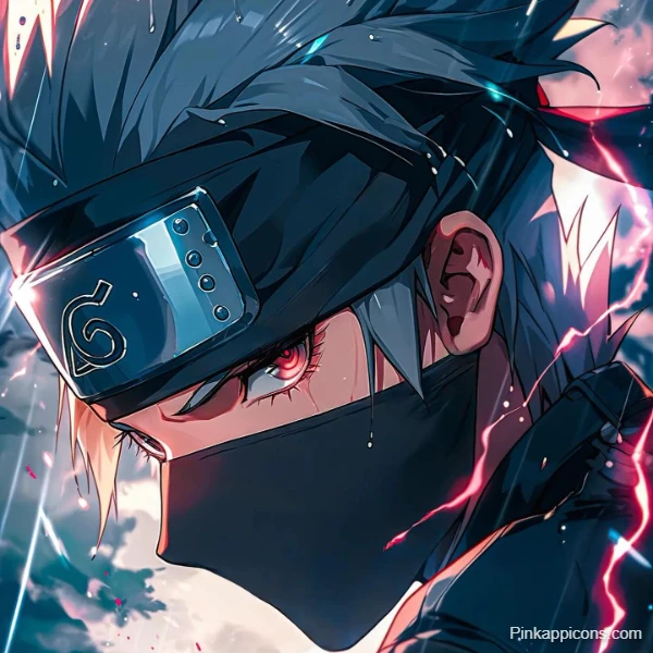 Kakashi Naruto Wallpaper Intense Close-Up with Sharingan Eye