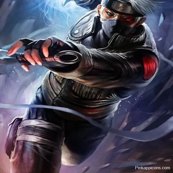 Kakashi Naruto Wallpaper Sharingan Eye Power in Intense Action