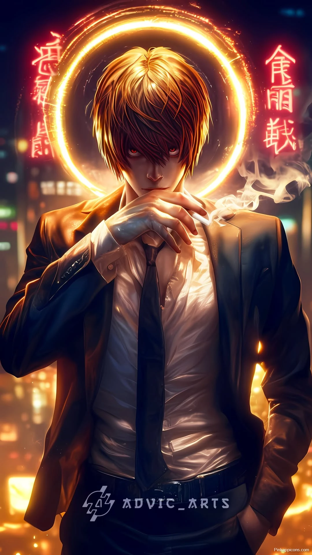 Light Yagami Glowing Wallpaper Intense Death Note Kira Light Yagami Glowing Wallpaper Intense Death Note Kira