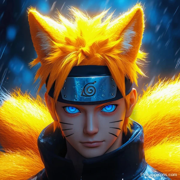 Nine-Tails Naruto Wallpaper Uzumaki Naruto with Fox Ears and Tails