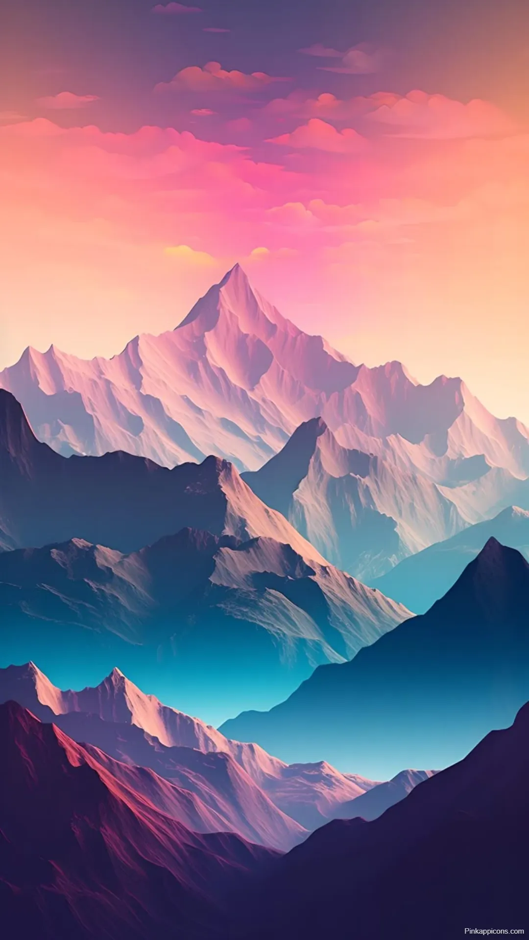 Pink Mountain Wallpapers for iPhone & Android Stunning Sunset Hues