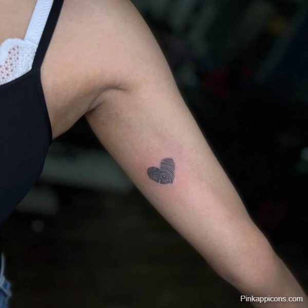 Small Fingerprint Heart Tattoo Idea Unique Memorial Design