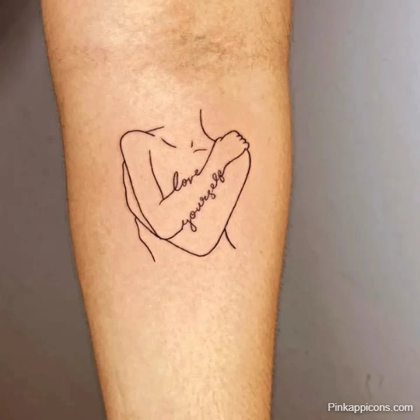Small Love Yourself Tattoo Idea Minimalist Self-Love Design
