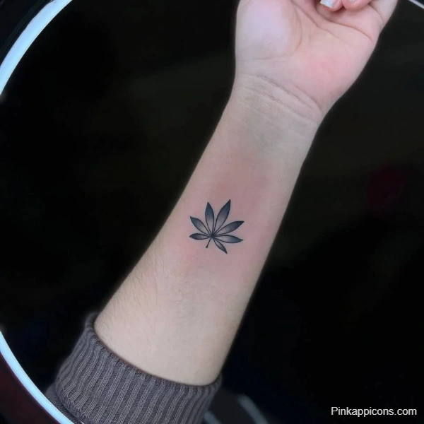 Small Maple Leaf Tattoo Idea Minimalist Wrist Design