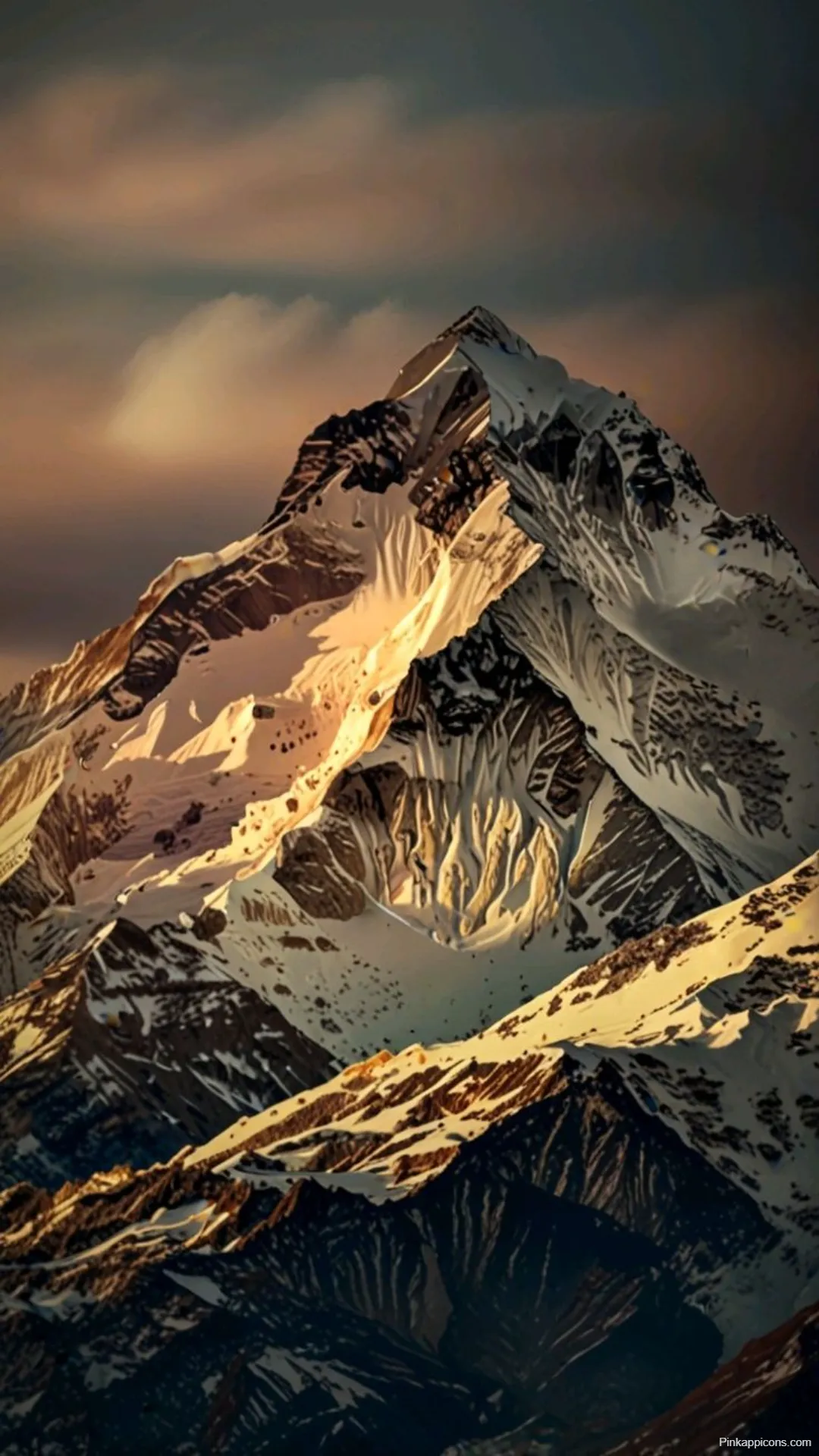 Snowy Mountain Wallpapers Golden Light on Icy Peaks