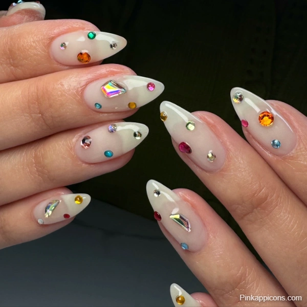 Sparkling & Cute Nail Designs Elegant Rhinestone Nail Art Ideas