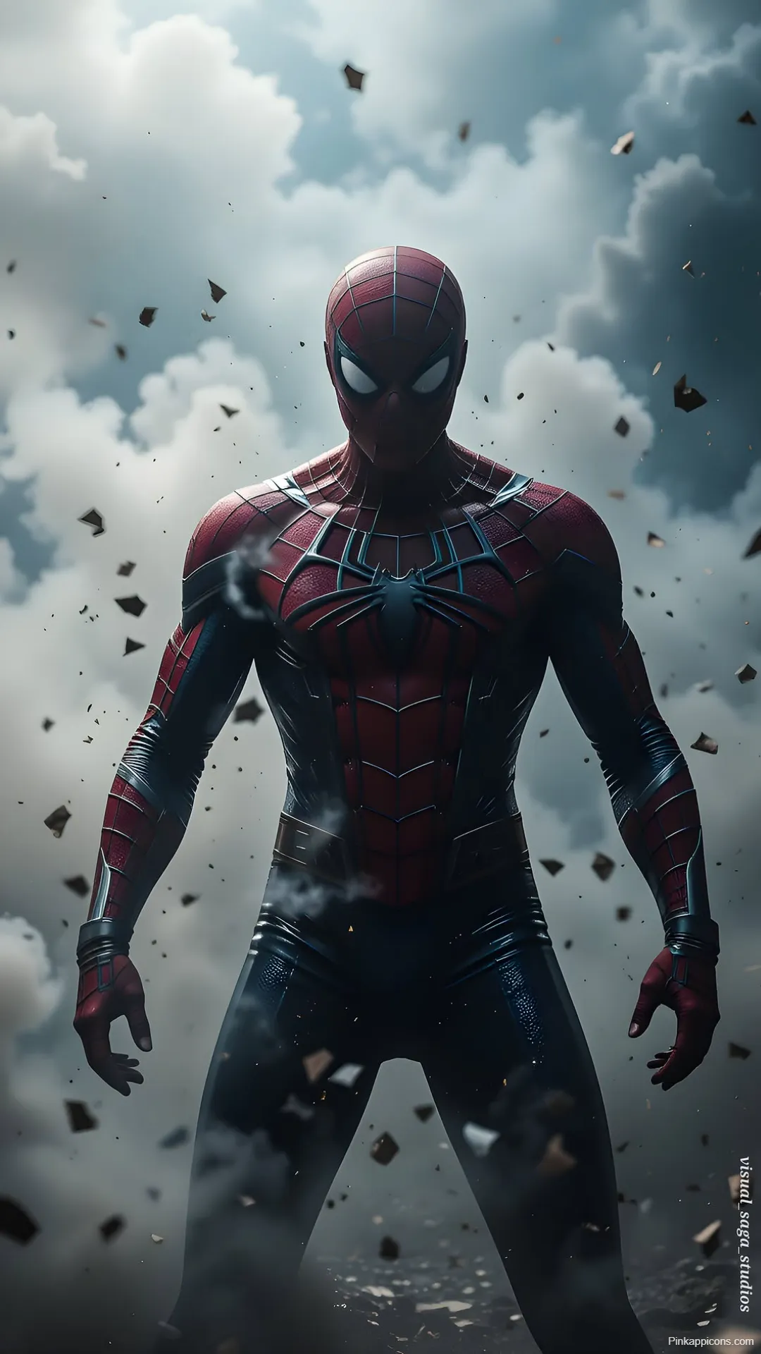 Spider Man Wallpaper Standing Strong Amidst Debris Spider-Man Wallpaper Standing Strong Amidst Debris